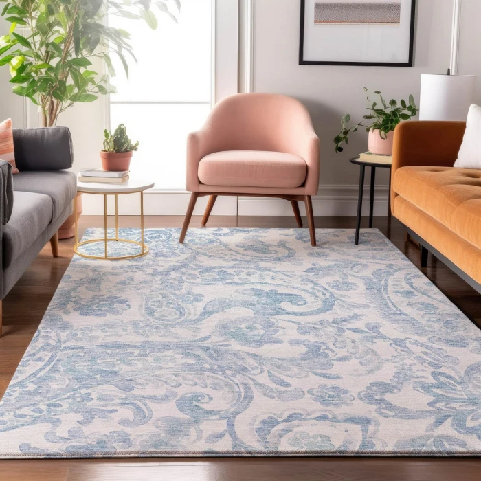 Addison Mayfield Blue AMF835 - 8ft. Round Rug