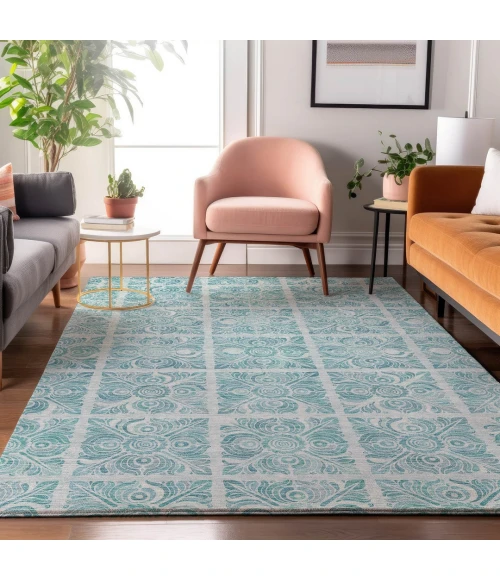 Addison Mayfield Teal AMF854 2ft. 3in. x 7ft. 6in. Rect. Rug