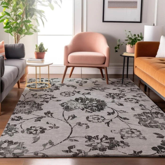 Addison Mayfield Gray AMF856 - 8ft. Round Rug