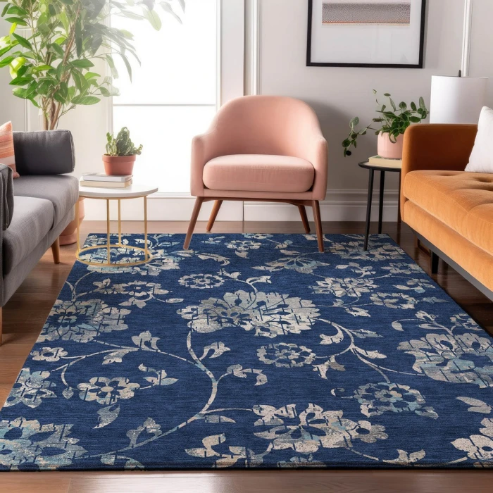Addison Mayfield Blue AMF856 - 8ft. Round Rug