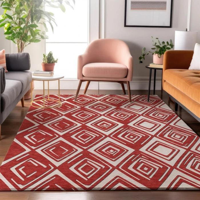 Addison Mayfield Red AMF862 - 8ft. Round Rug