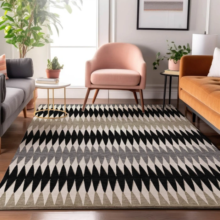 Addison Mayfield Black AMF867 - 8ft. Round Rug