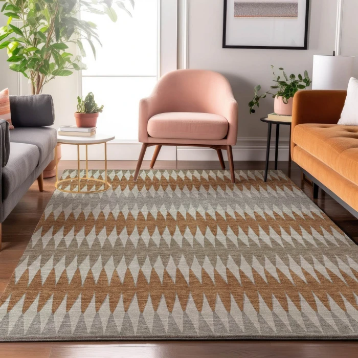 Addison Mayfield Orange AMF867 - 8ft. Round Rug