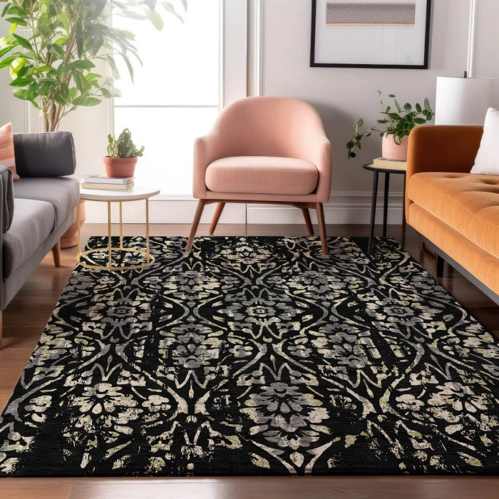 Addison Mayfield Black AMF868 - 8ft. Round Rug