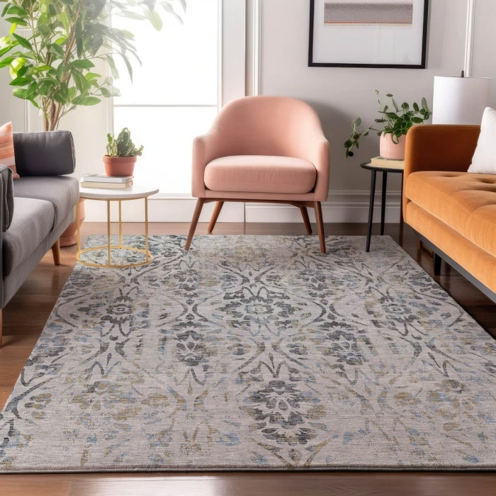 Addison Mayfield Gray AMF868 - 8ft. Round Rug
