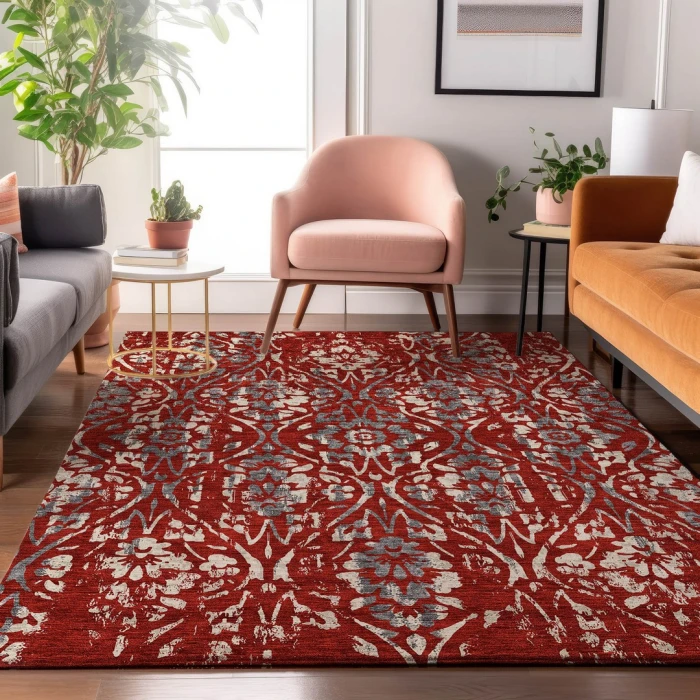 Addison Mayfield Red AMF868 - 8ft. Round Rug