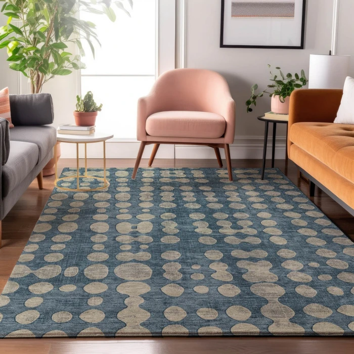 Addison Mayfield Blue AMF869 - 8ft. Round Rug