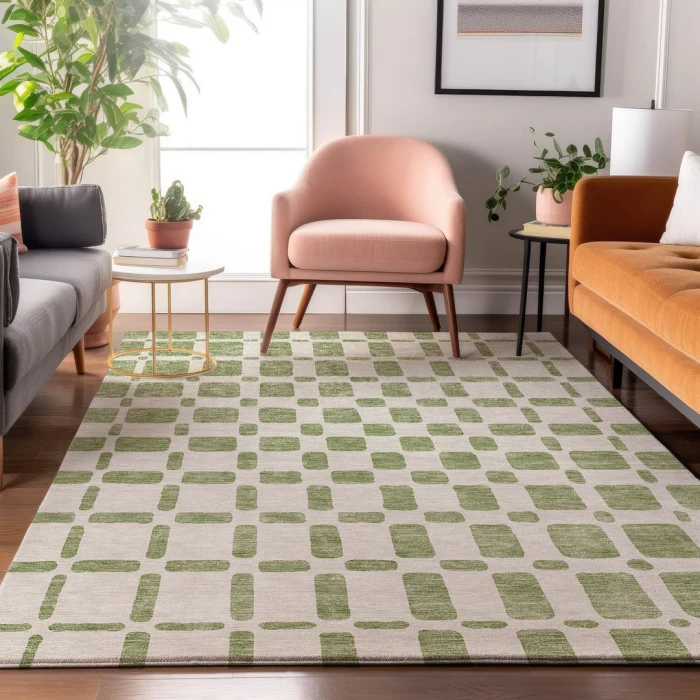 Addison Mayfield Green AMF871 - 8ft. Round Rug