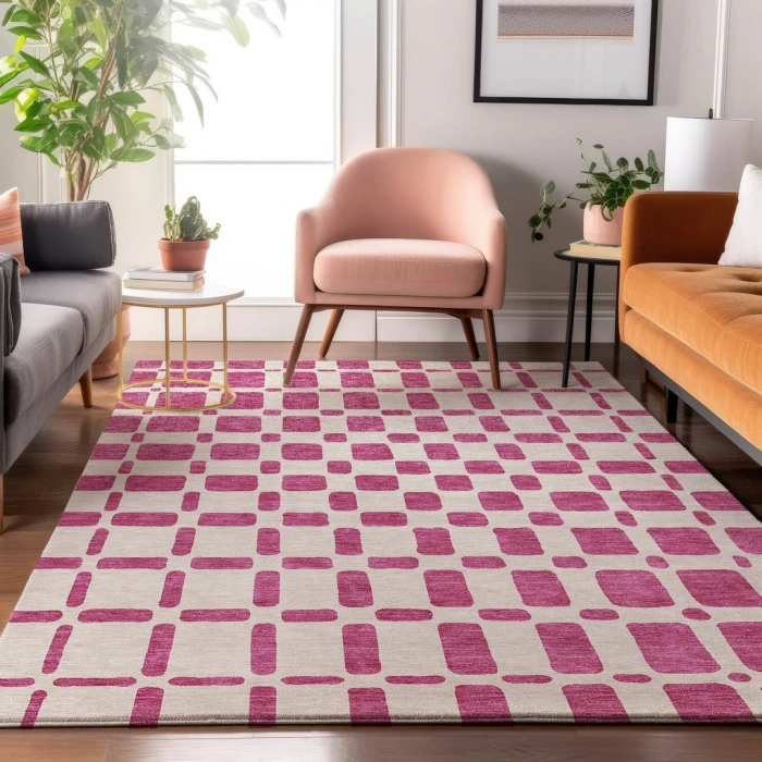 Addison Mayfield Pink AMF871 - 8ft. Round Rug