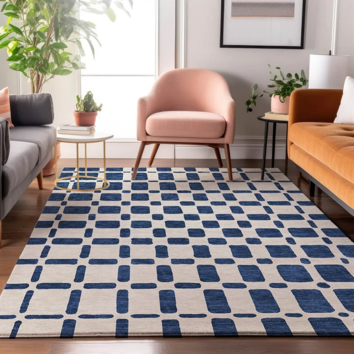 Addison Mayfield Blue AMF871 - 8ft. Round Rug