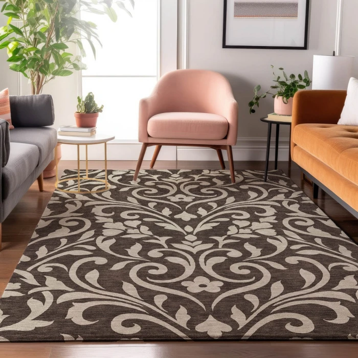 Addison Mayfield Brown AMF875 - 8ft. Round Rug