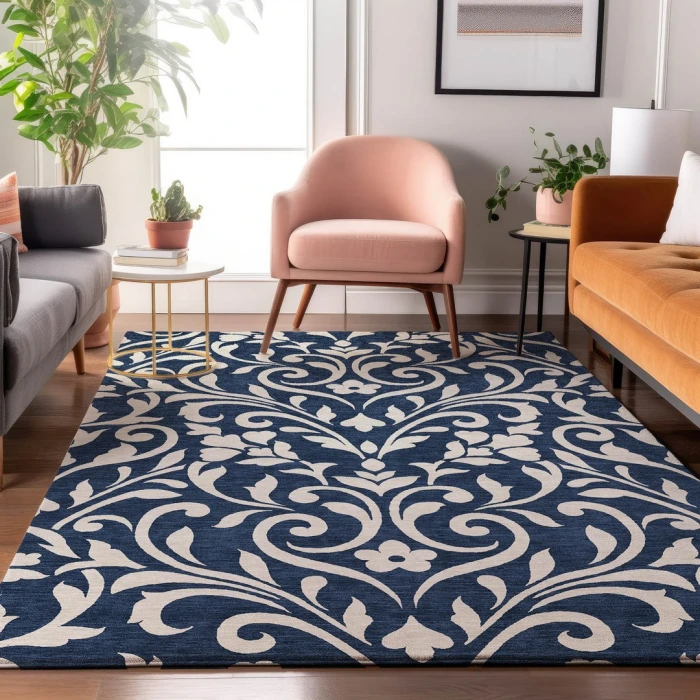 Addison Mayfield Blue AMF875 - 8ft. Round Rug