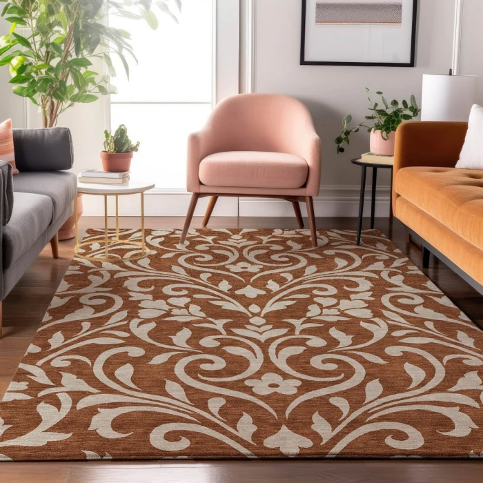 Addison Mayfield Orange AMF875 - 8ft. Round Rug