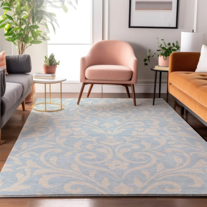 Addison Mayfield Blue AMF875 - 8ft. Round Rug
