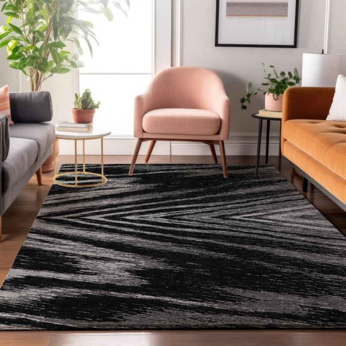 Addison Mayfield Black AMF876 - 8ft. Round Rug