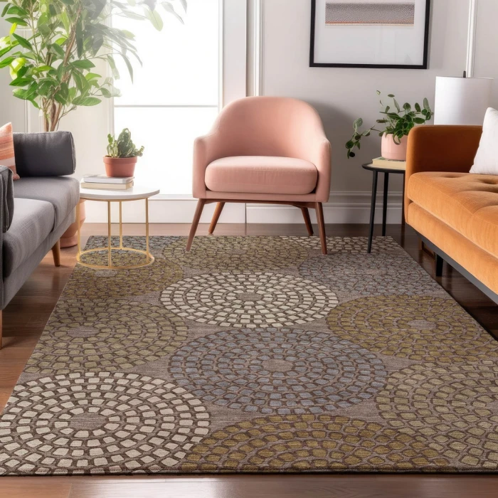 Addison Mayfield Brown AMF882 - 8ft. Round Rug