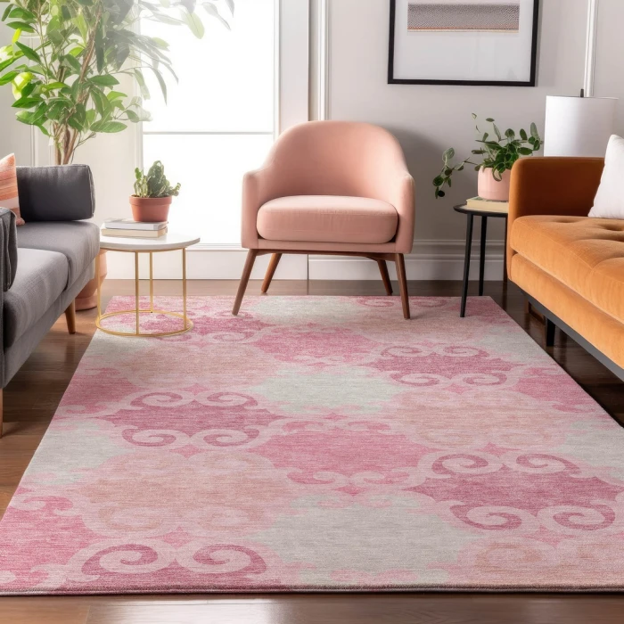 Addison Mayfield Pink AMF883 - 8ft. Round Rug