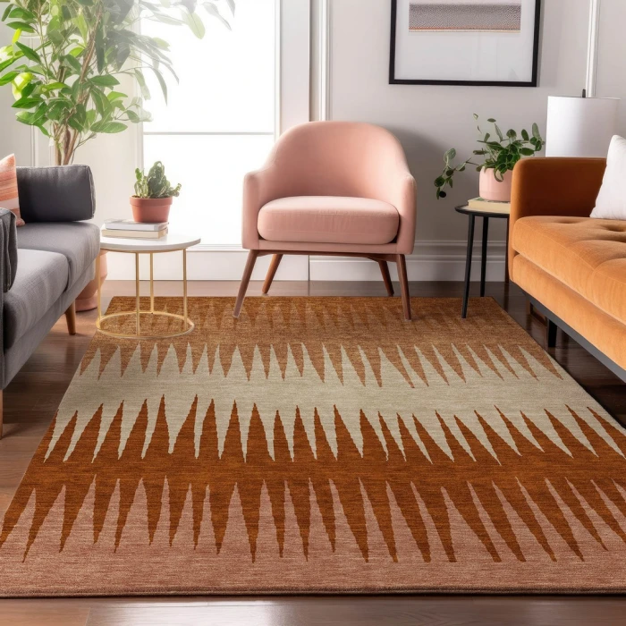 Addison Mayfield Orange AMF886 - 8ft. Round Rug