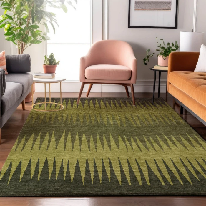 Addison Mayfield Green AMF886 - 8ft. Round Rug