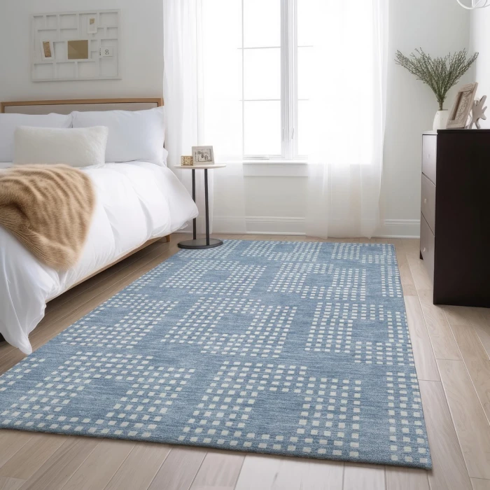 Addison Mayfield Blue AMF890 - 8ft. Round Rug