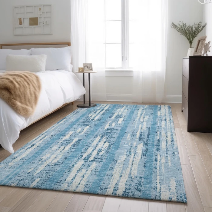 Addison Mayfield Blue AMF892 - 8ft. Round Rug