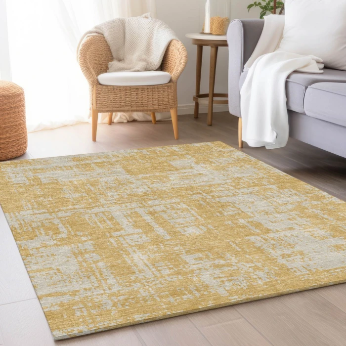 Addison Mayfield Gold AMF895 - 8ft. Round Rug