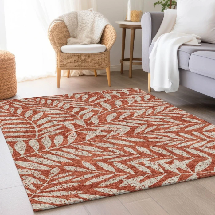 Addison Mayfield Orange AMF899 - 8ft. Round Rug