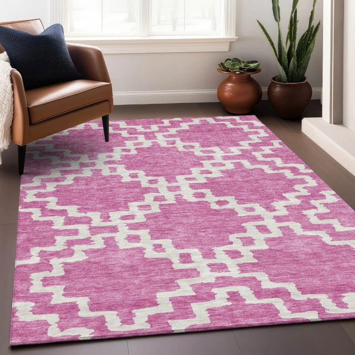 Addison Mayfield Pink AMF902 - 8ft. Round Rug