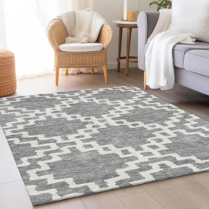 Addison Mayfield Gray AMF902 - 8ft. Round Rug