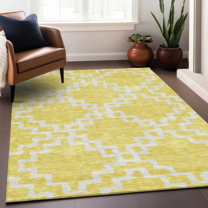 Addison Mayfield Gold AMF902 - 8ft. Round Rug