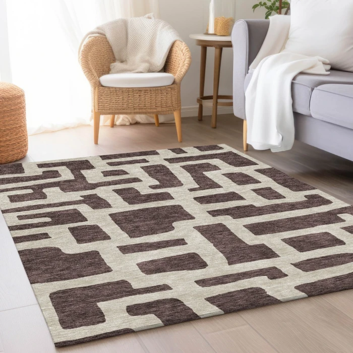 Addison Mayfield Brown AMF903 - 8ft. Round Rug