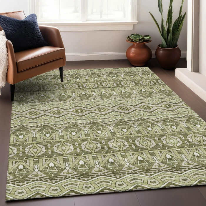 Addison Mayfield Green AMF909 - 8ft. Round Rug