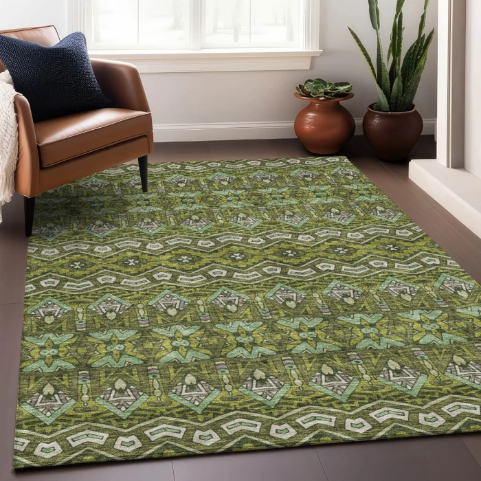 Addison Mayfield Green AMF909 - 8ft. Round Rug
