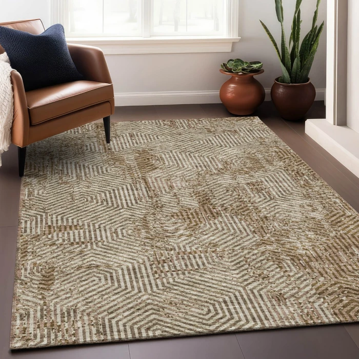 Addison Mayfield Brown AMF912 - 8ft. Round Rug