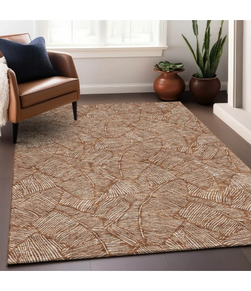Addison Mayfield Orange AMF913 - 8ft. Round Rug