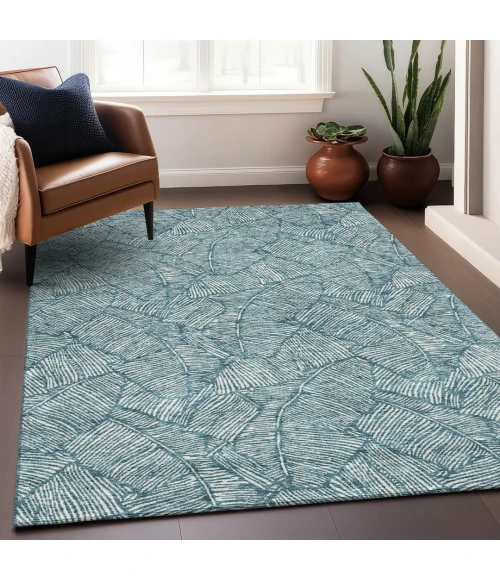 Addison Mayfield Teal AMF913 - 8ft. Round Rug