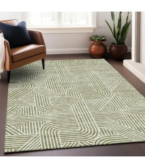 Addison Mayfield Green AMF917 - 8ft. Round Rug