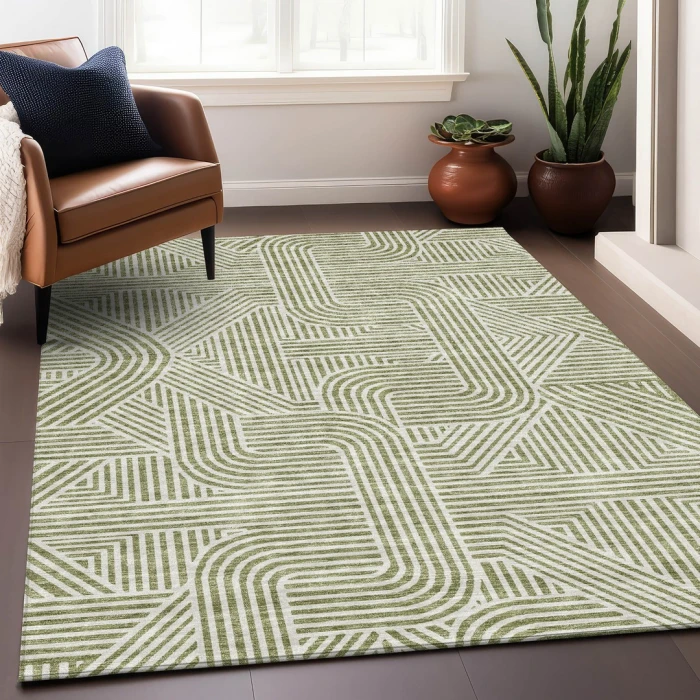 Addison Mayfield Green AMF917 - 8ft. Round Rug