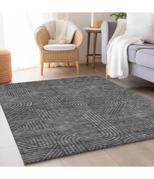 Addison Mayfield Gray AMF917 - 8ft. Round Rug