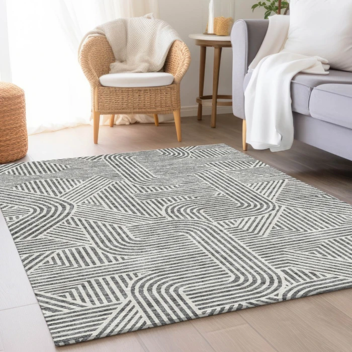 Addison Mayfield Gray AMF917 - 8ft. Round Rug