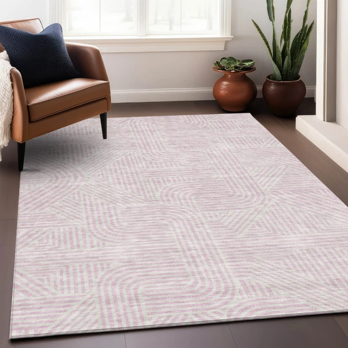 Addison Mayfield Pink AMF917 - 8ft. Round Rug