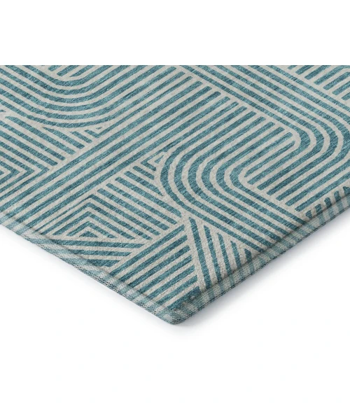 Addison Mayfield Teal AMF917 - 8ft. Round Rug