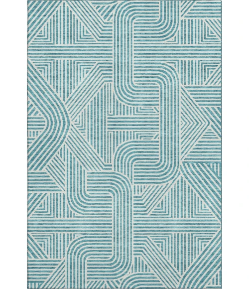 Addison Mayfield Teal AMF917 - 8ft. Round Rug