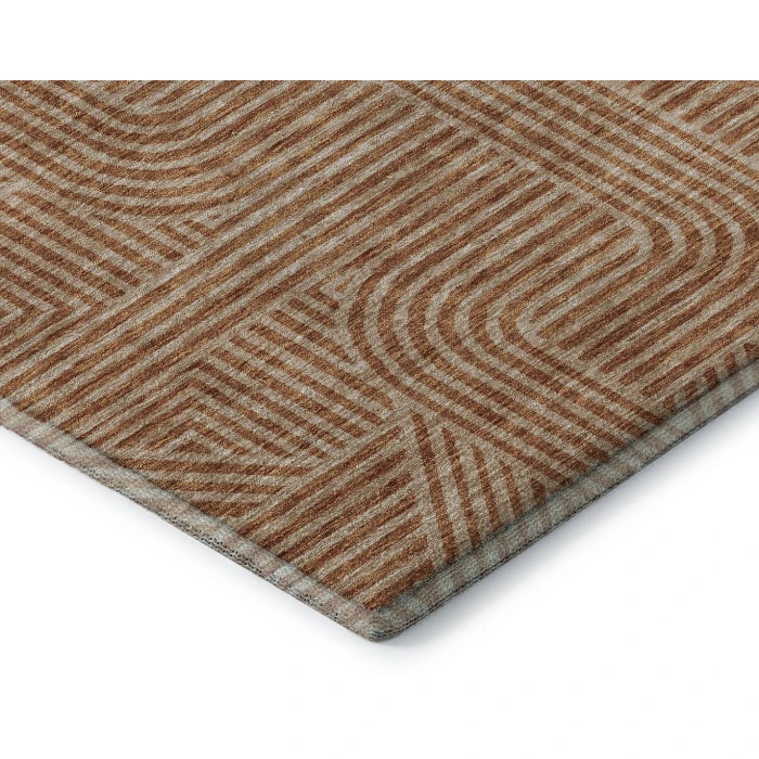Addison Mayfield Orange AMF917 - 8ft. Round Rug