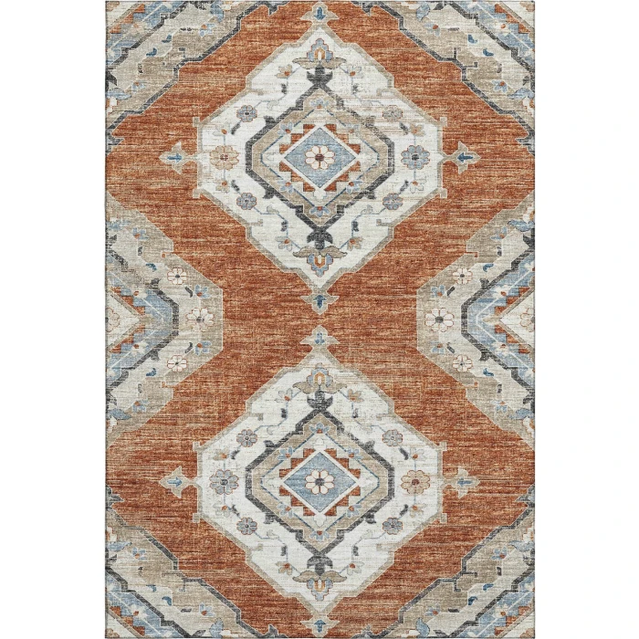 Addison Mayfield Orange AMF91 - 8ft. Round Rug