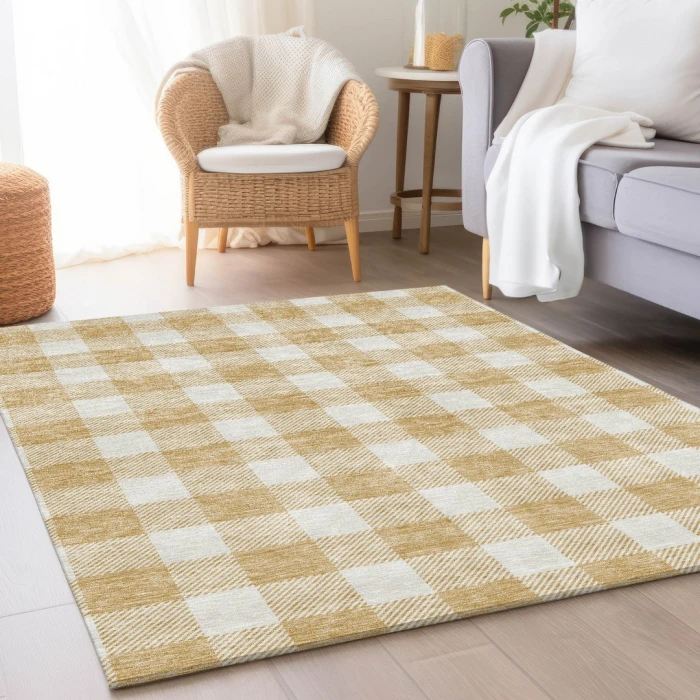 Addison Mayfield Gold AMF923 - 8ft. Round Rug