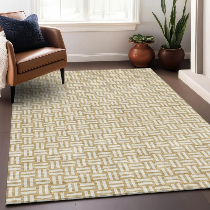 Addison Mayfield Gold AMF925 - 8ft. Round Rug