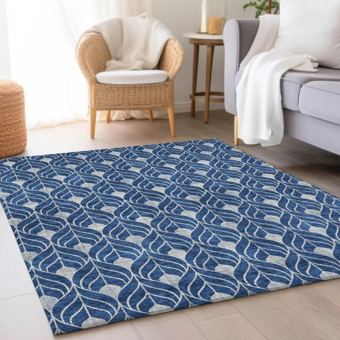 Addison Mayfield Blue AMF927 - 8ft. Round Rug