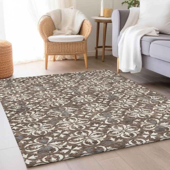 Addison Mayfield Brown AMF930 - 8ft. Round Rug