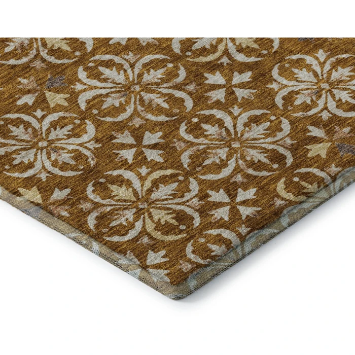 Addison Mayfield Orange AMF930 - 8ft. Round Rug